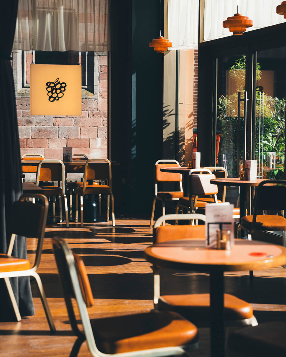 A seating area looking outside
